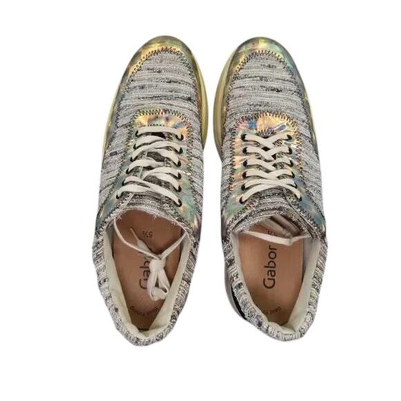 Sarah Summer Shoes Womens 38 Sneakers Fashion Lifestyle Tweed Iridescent Anthro - Picture 10 of 16